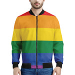 LGBT Pride Rainbow Flag Print Men's Bomber Jacket