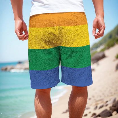 LGBT Pride Rainbow Flag Print Men's Cargo Shorts