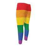 LGBT Pride Rainbow Flag Print Men's Compression Pants