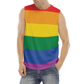 LGBT Pride Rainbow Flag Print Men's Fitness Tank Top