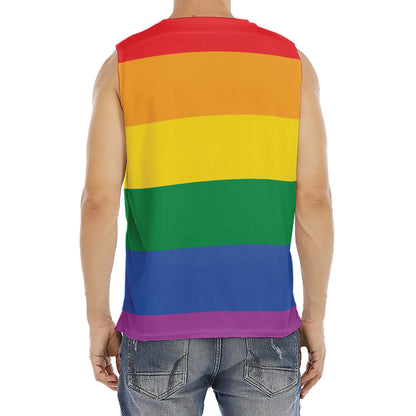 LGBT Pride Rainbow Flag Print Men's Fitness Tank Top
