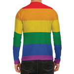 LGBT Pride Rainbow Flag Print Men's Long Sleeve Rash Guard