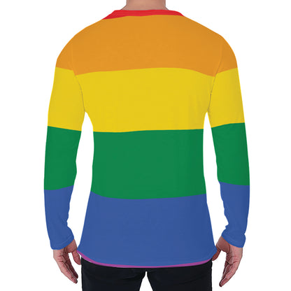 LGBT Pride Rainbow Flag Print Men's Long Sleeve T-Shirt