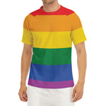 LGBT Pride Rainbow Flag Print Men's Short Sleeve Rash Guard