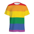 LGBT Pride Rainbow Flag Print Men's Athletic T-Shirt