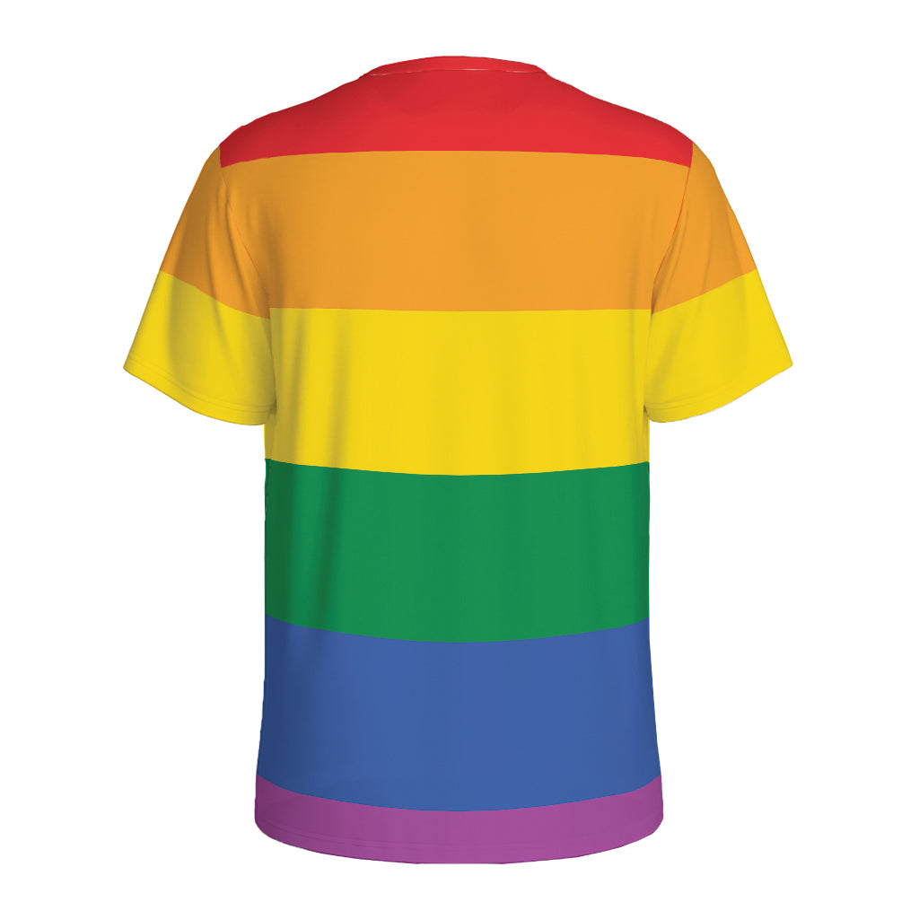 LGBT Pride Rainbow Flag Print Men's Sports T-Shirt