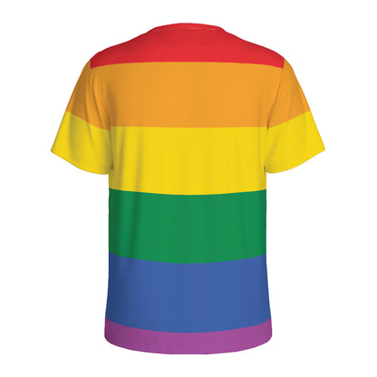 LGBT Pride Rainbow Flag Print Men's Sports T-Shirt