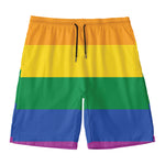 LGBT Pride Rainbow Flag Print Men's Swim Trunks