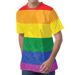 LGBT Pride Rainbow Flag Print Men's Velvet T-Shirt