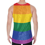 LGBT Pride Rainbow Flag Print Men's Velvet Tank Top
