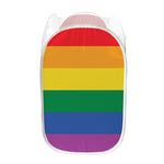 LGBT Pride Rainbow Flag Print Mesh Laundry Hamper