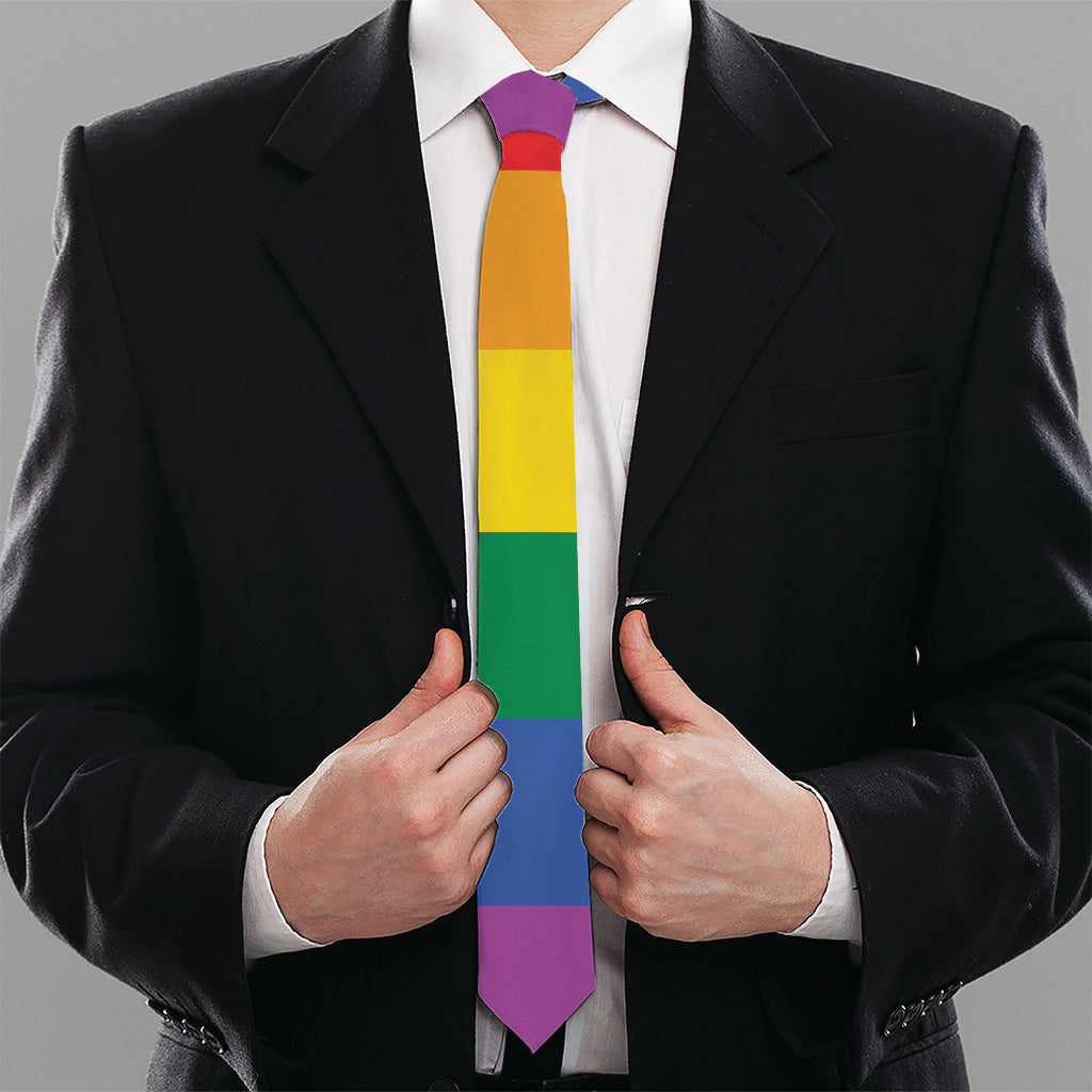 LGBT Pride Rainbow Flag Print Necktie