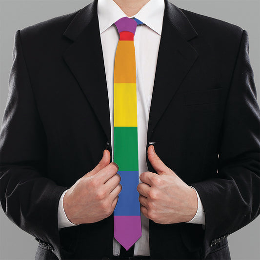 LGBT Pride Rainbow Flag Print Necktie