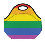 LGBT Pride Rainbow Flag Print Neoprene Lunch Bag