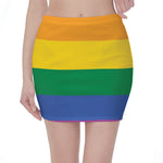 LGBT Pride Rainbow Flag Print Pencil Mini Skirt