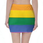 LGBT Pride Rainbow Flag Print Pencil Mini Skirt