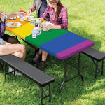 LGBT Pride Rainbow Flag Print Picnic Table Cover