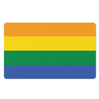 LGBT Pride Rainbow Flag Print Polyester Doormat