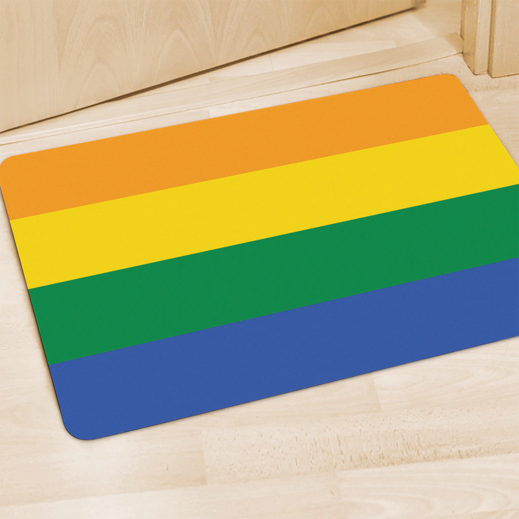 LGBT Pride Rainbow Flag Print Polyester Doormat