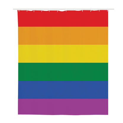 LGBT Pride Rainbow Flag Print Polyester Shower Curtain