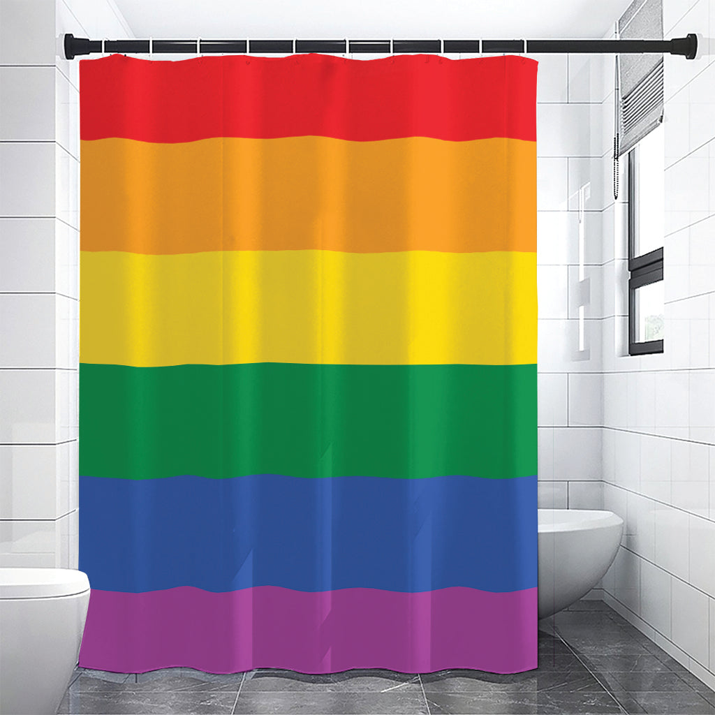 LGBT Pride Rainbow Flag Print Premium Shower Curtain