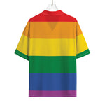 LGBT Pride Rainbow Flag Print Rayon Hawaiian Shirt