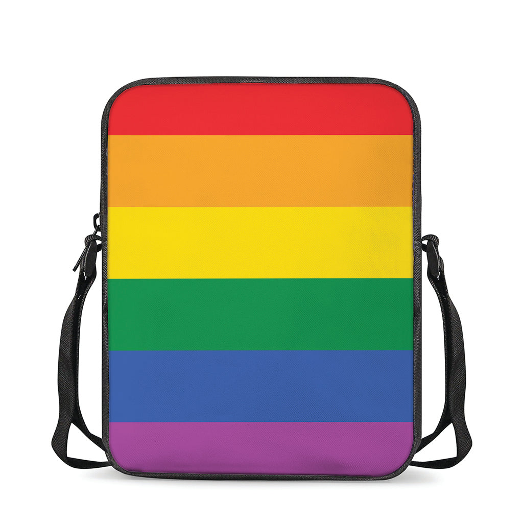 LGBT Pride Rainbow Flag Print Rectangular Crossbody Bag