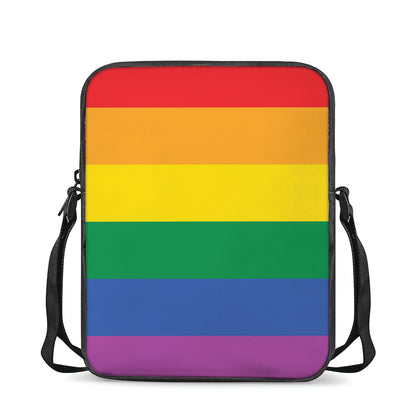 LGBT Pride Rainbow Flag Print Rectangular Crossbody Bag