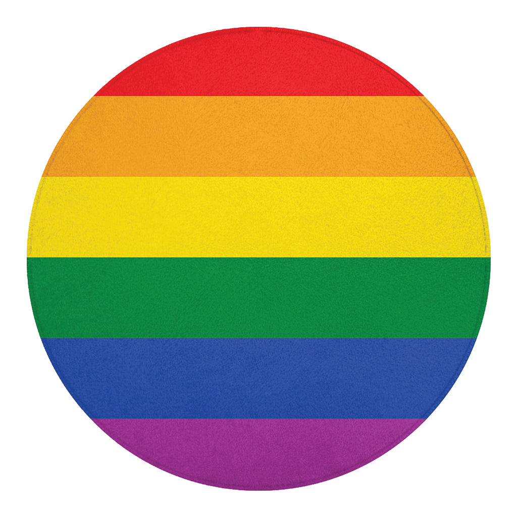 LGBT Pride Rainbow Flag Print Round Blanket
