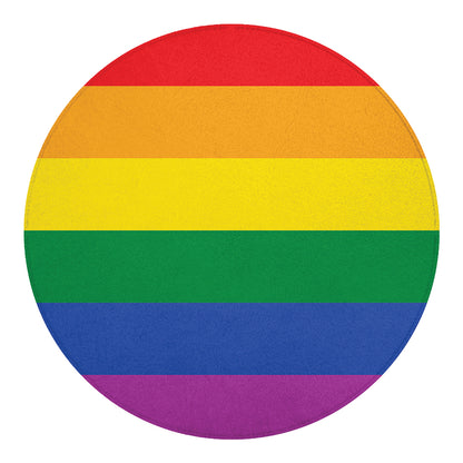 LGBT Pride Rainbow Flag Print Round Blanket