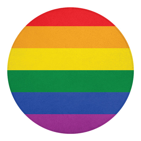 LGBT Pride Rainbow Flag Print Round Blanket