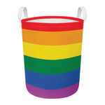 LGBT Pride Rainbow Flag Print Round Laundry Basket