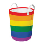 LGBT Pride Rainbow Flag Print Round Laundry Basket