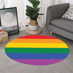LGBT Pride Rainbow Flag Print Round Rug