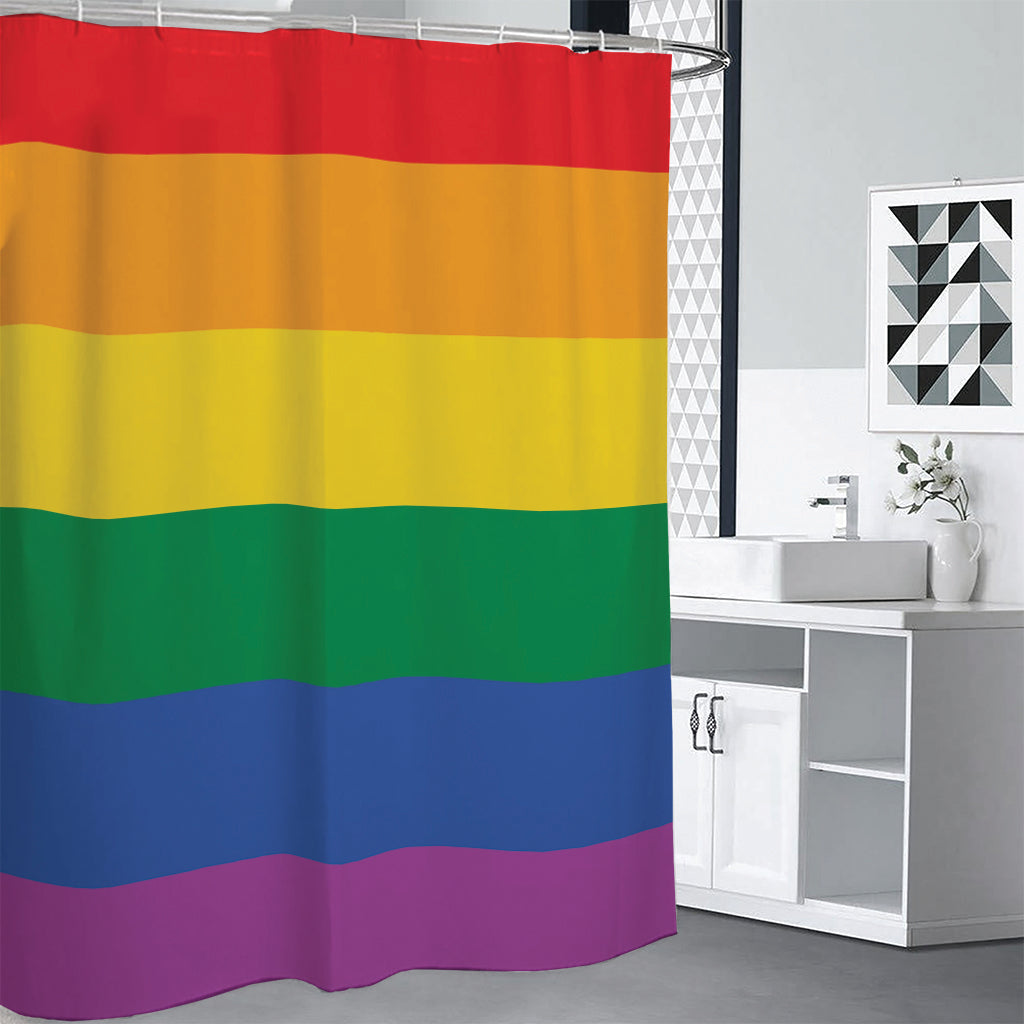 LGBT Pride Rainbow Flag Print Shower Curtain