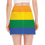 LGBT Pride Rainbow Flag Print Side Slit Mini Skirt