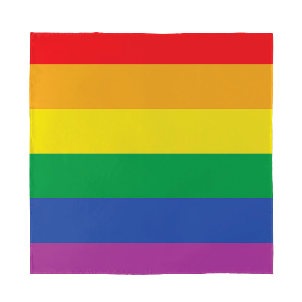 LGBT Pride Rainbow Flag Print Silk Bandana