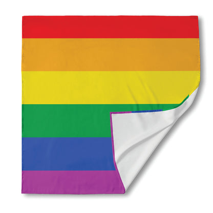 LGBT Pride Rainbow Flag Print Silk Bandana