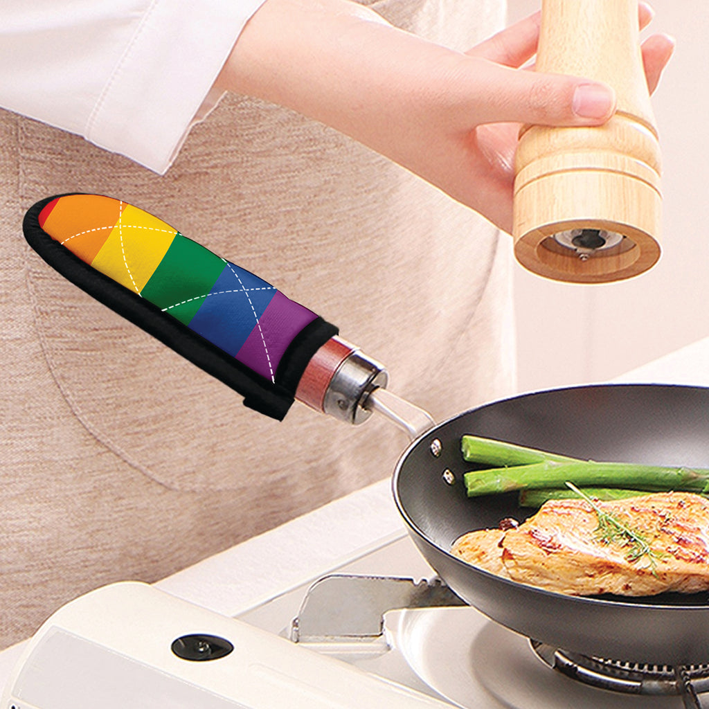 LGBT Pride Rainbow Flag Print Skillet Handle Cover