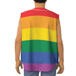 LGBT Pride Rainbow Flag Print Sleeveless Baseball Jersey