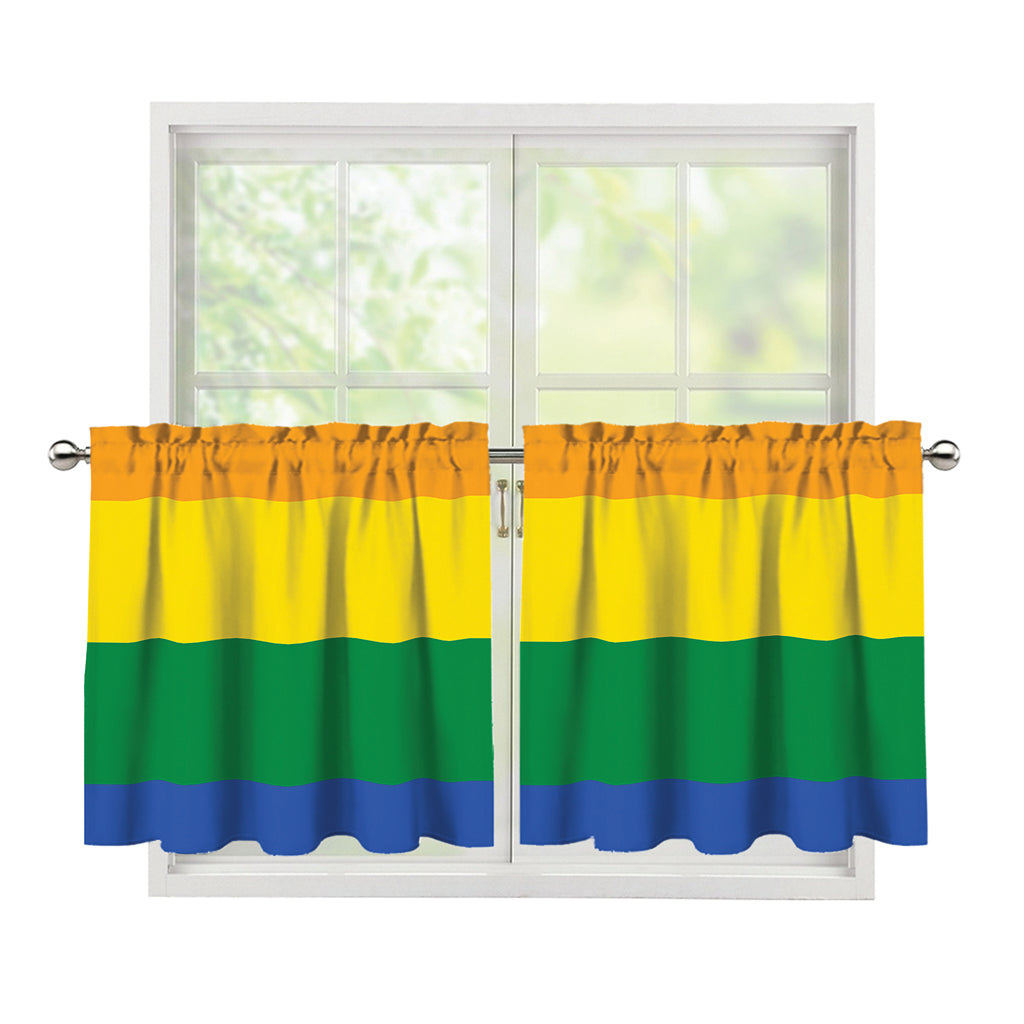 LGBT Pride Rainbow Flag Print Tier Curtains