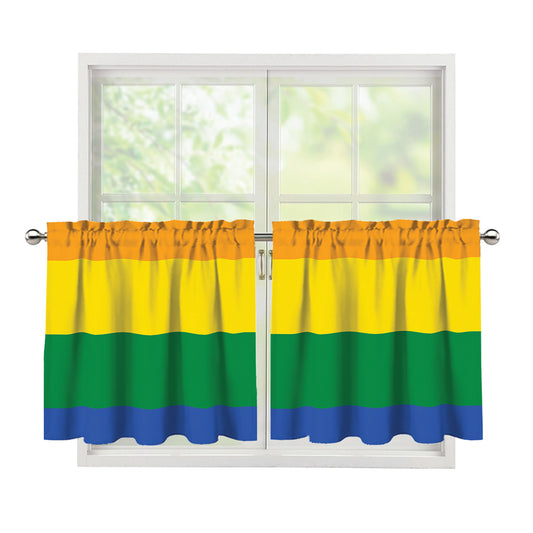 LGBT Pride Rainbow Flag Print Tier Curtains