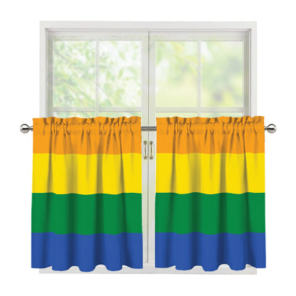 LGBT Pride Rainbow Flag Print Tier Curtains