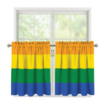LGBT Pride Rainbow Flag Print Tier Curtains