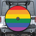 LGBT Pride Rainbow Flag Print Tire Cover With Camera Hole