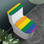 LGBT Pride Rainbow Flag Print Toilet Lid And Tank Cover Set