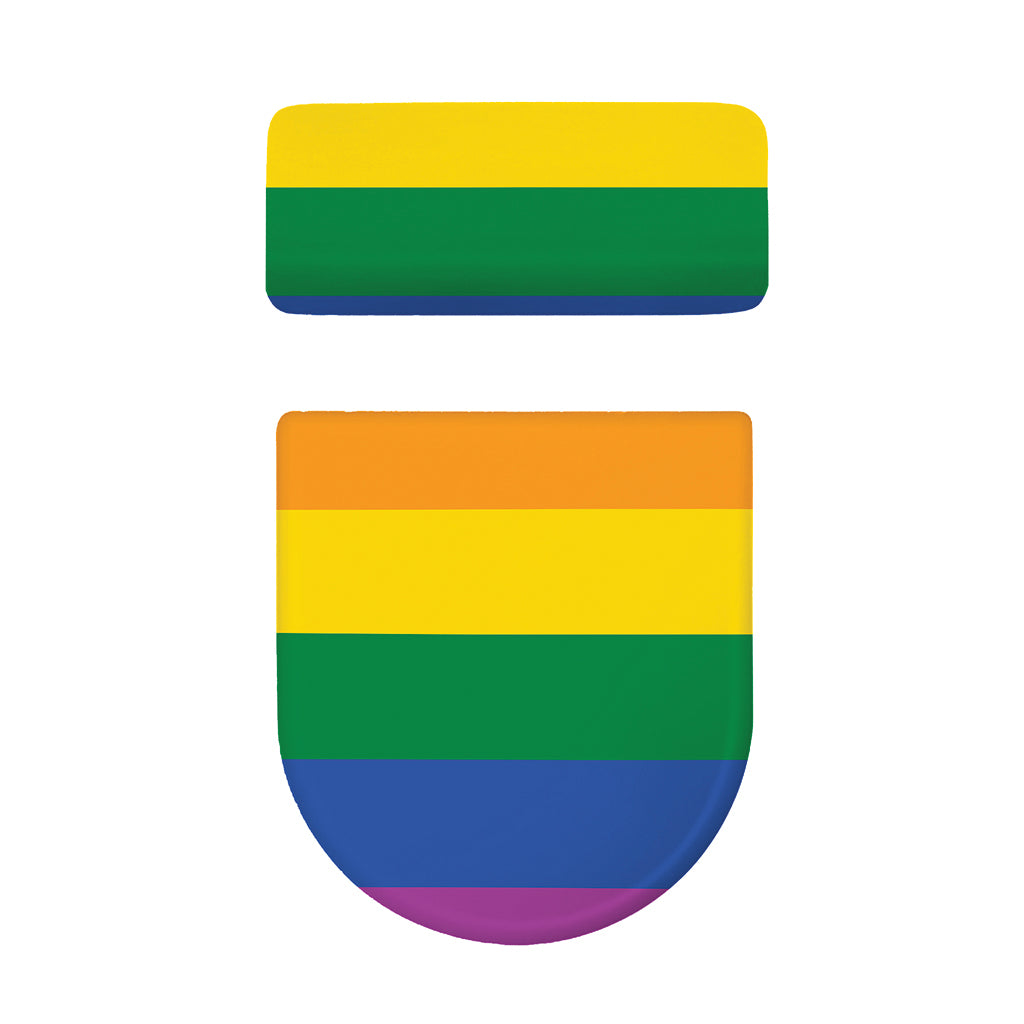 LGBT Pride Rainbow Flag Print Toilet Lid And Tank Cover Set