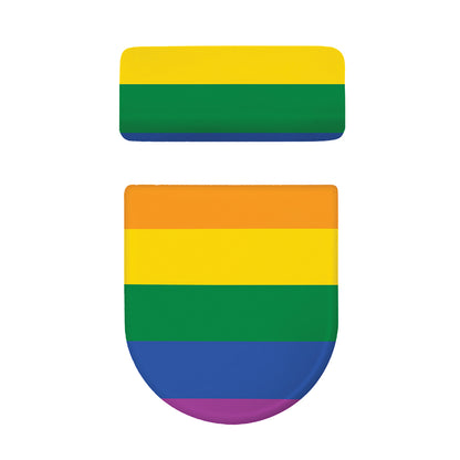 LGBT Pride Rainbow Flag Print Toilet Lid And Tank Cover Set