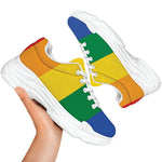 LGBT Pride Rainbow Flag Print White Chunky Shoes