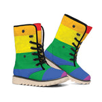 LGBT Pride Rainbow Flag Print Winter Boots